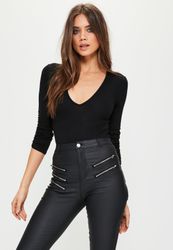 32000537_black-ruched-34-sleeve-bodysuit