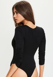 32000539_black-ruched-34-sleeve-bodysuit